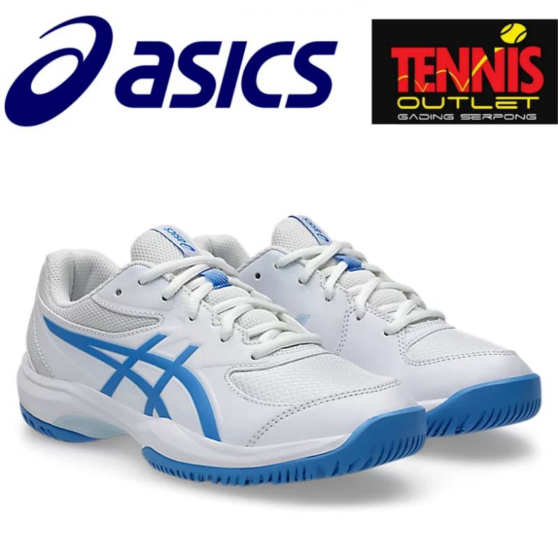 Sepatu Tennis Asics Gel-Game GS Kids (White/Blue Coast)-100%Original