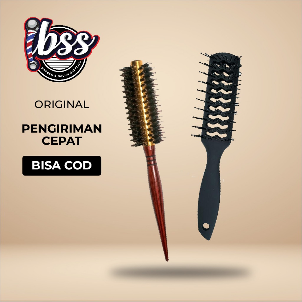 SISIR BLOW RAMBUT SALON & BARBER - Vented Brush / Sisir Setengah Blow / Blow Brush / Sisir Cakar Set