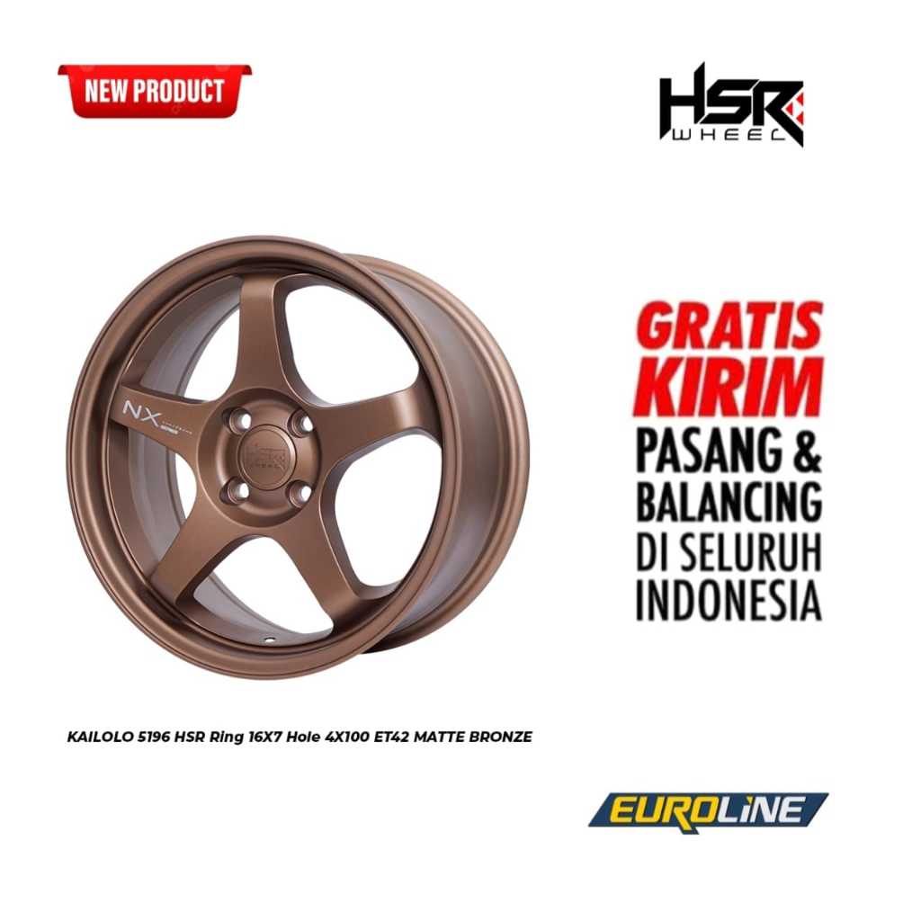 Velg mobil Racing TE37 Hsr Kailolo R16X7 Pcd 4X100 ET 42 Free Ongkir