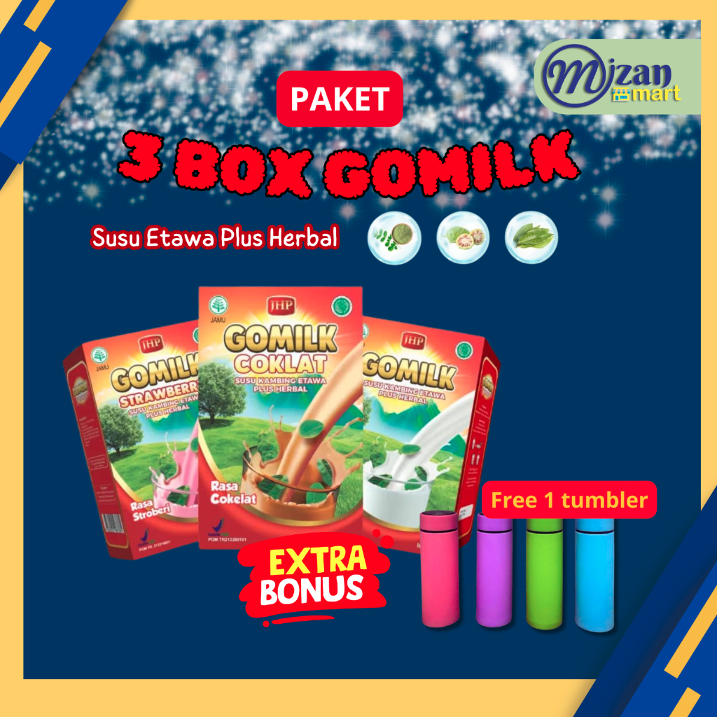 

Free Tumbler!!! Beli 3 box Gomilk Gratis Tumbler Susu Kambing Etawa