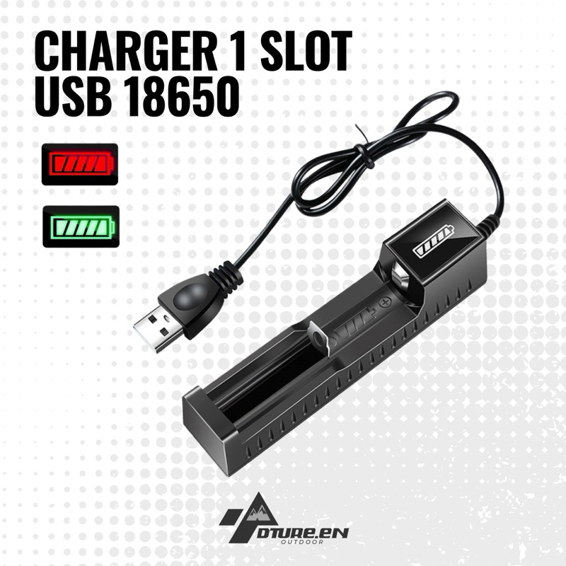 Charger Baterai USB 18650 Cas Baterai 1 slot