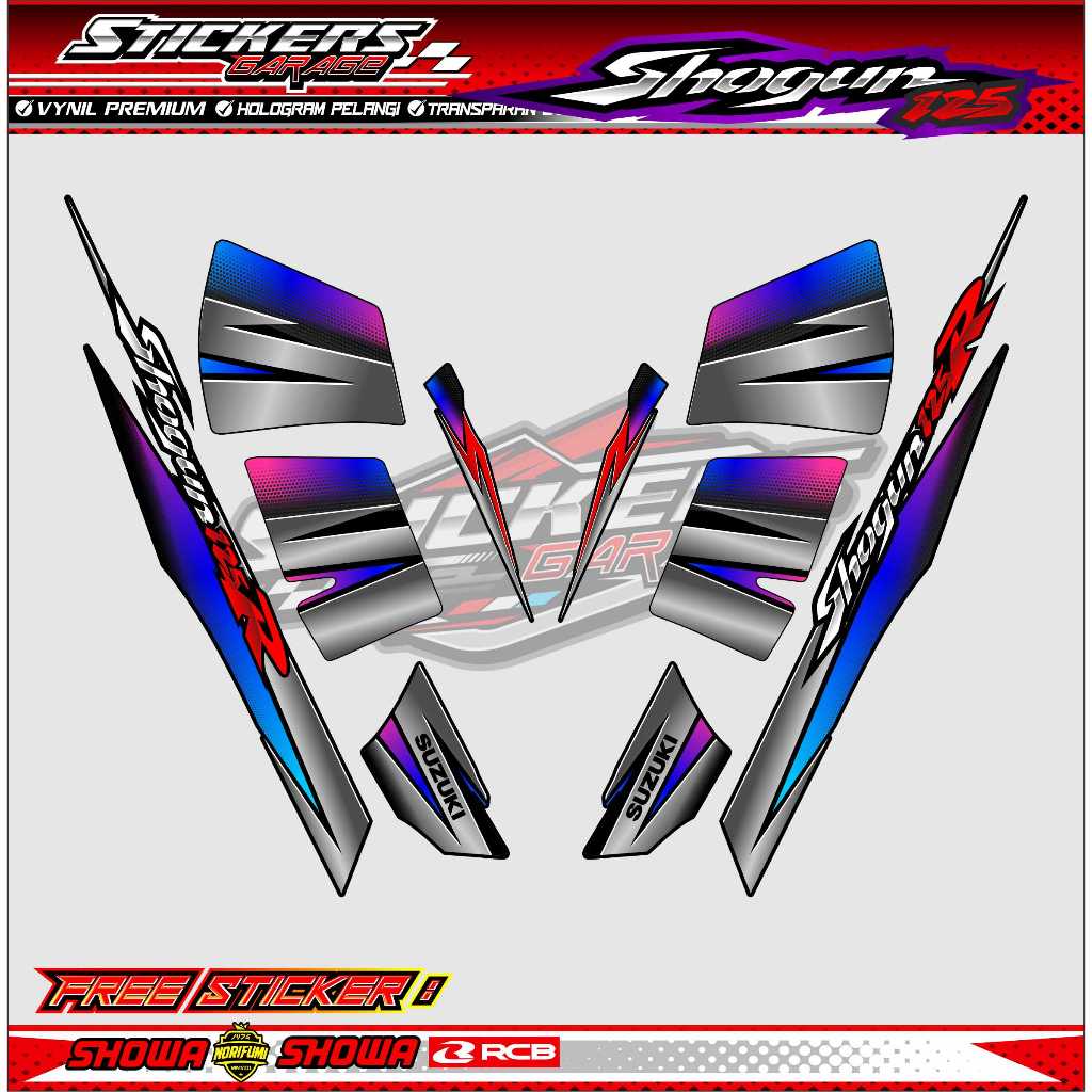 STRIPING VARIASI SUZUKI SHOGUN 125 R / STIKER LIST MOTOR SHOGUN 125 R