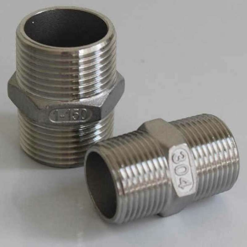 Double Nepel Reducer Stainless SS304 Vlok Dobel Nipple Doubel Nepple SS 304 " inch x " inch male x m