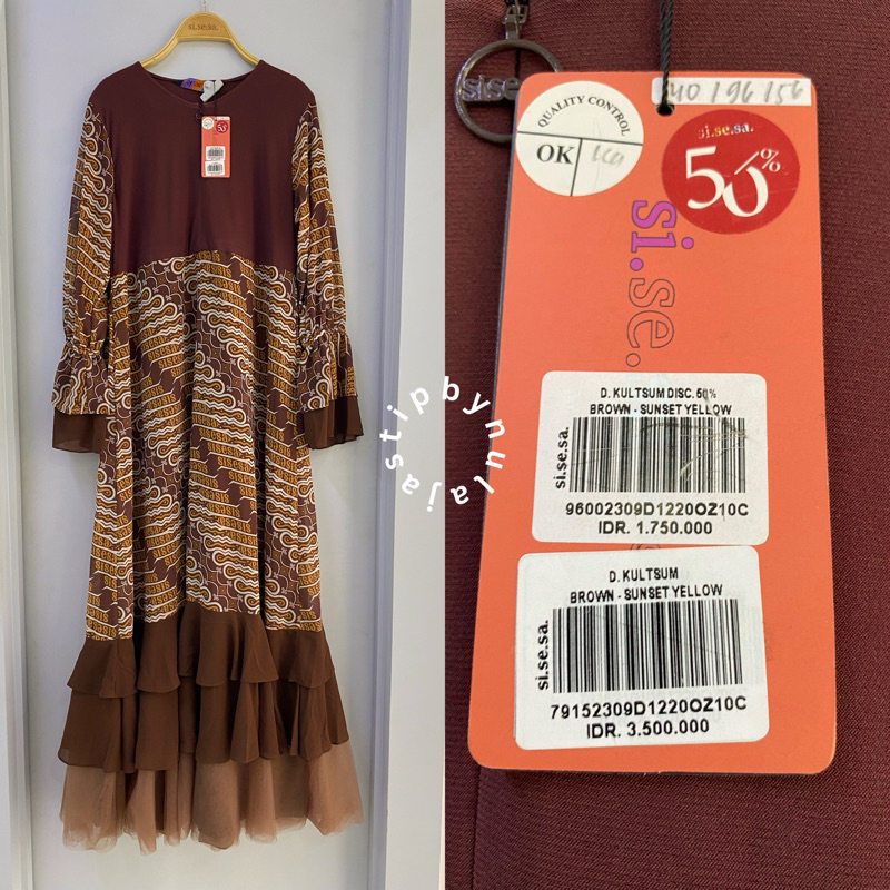Sisesa Dress Kultsum Brown - Sunset Yellow