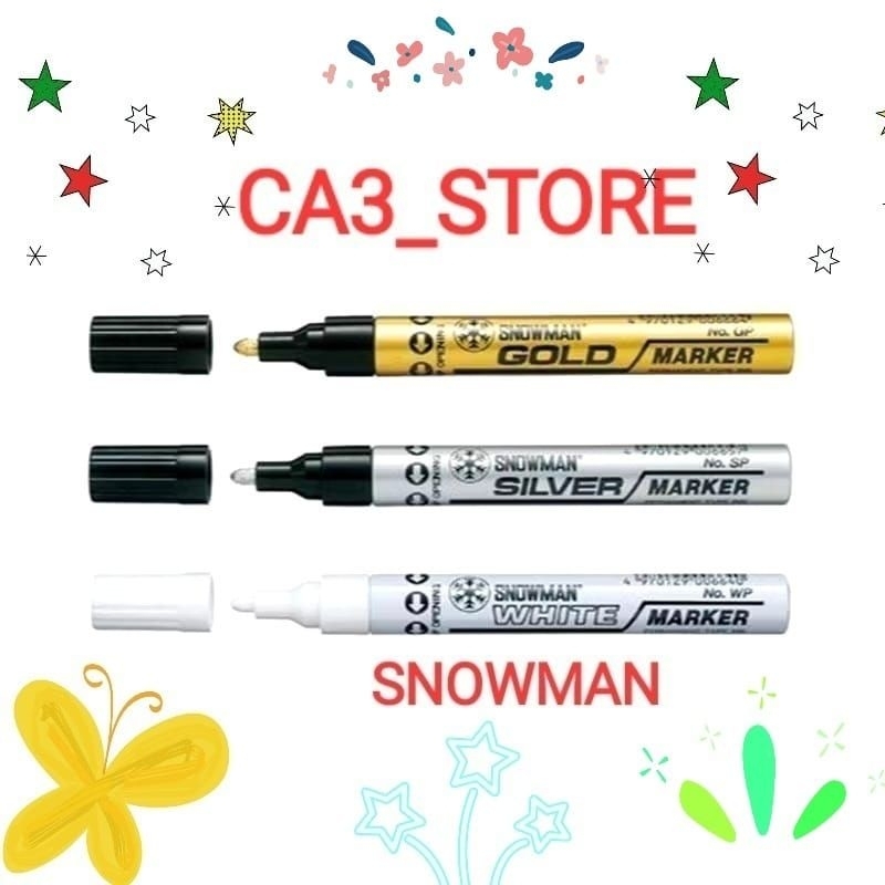 

Spidol Permanent Snowman/ Spidol Paint Marker Snowman (Gold, Silver dan Putih)