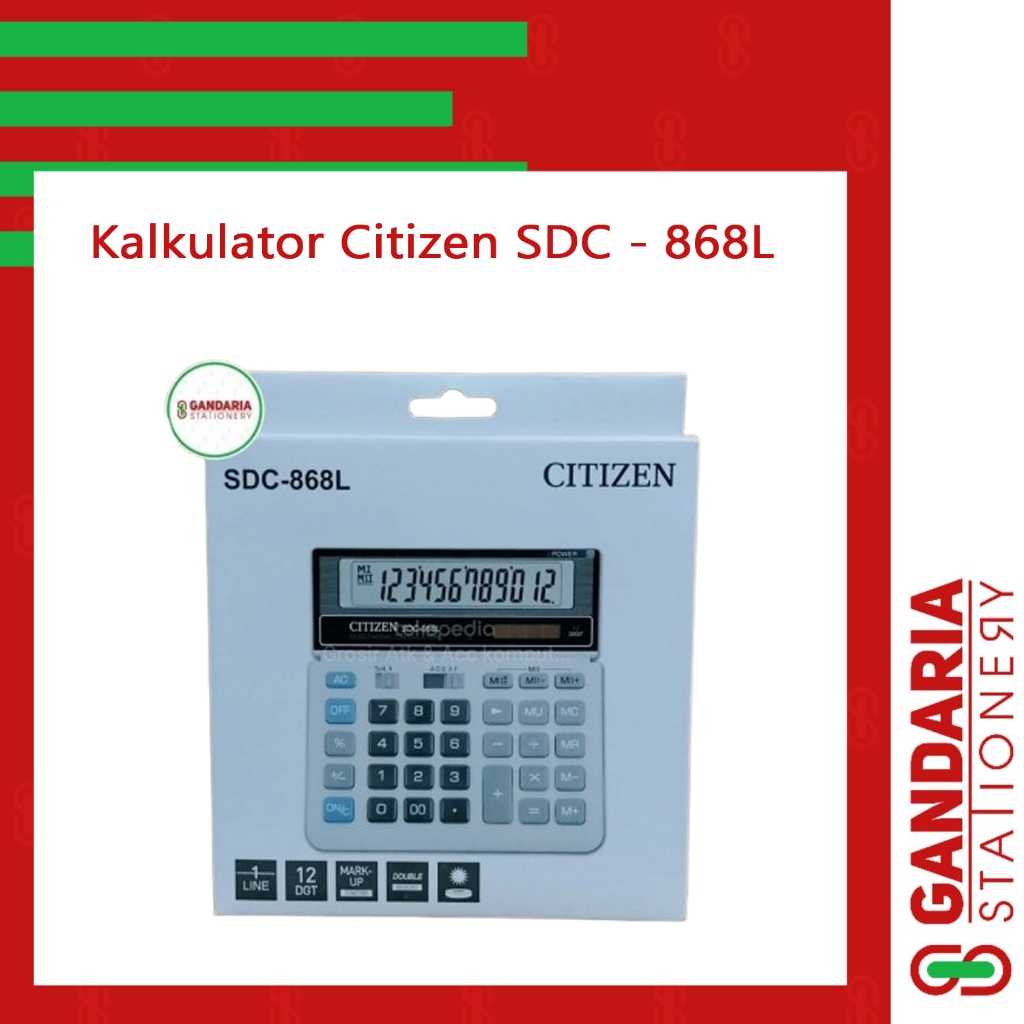 

ORIGINAL Citizen Calculator SDC-868L - Kalkulator Desktop Meja Kantor