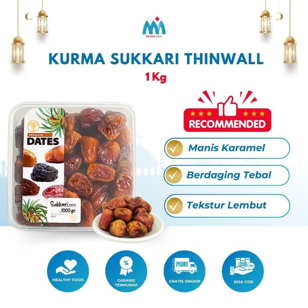 

Kurma Sukari Premium 1 Kg Kurma Raja Kemasan Plastik Thinwall