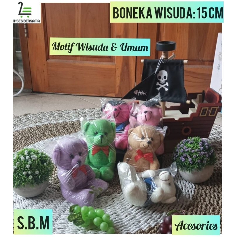 Boneka Wisuda 15 cm/ Boneka Beruang/Boneka Mini/Boneka kecil