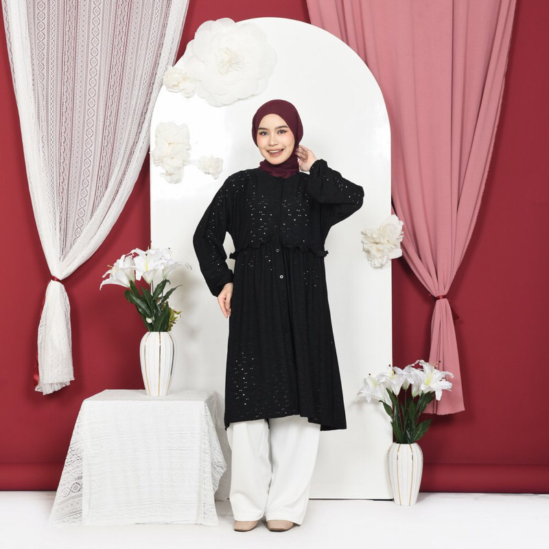 Mybamus Cailie Tunic Vintage Baju Tunik Katbol Stretch Lebaran 2025