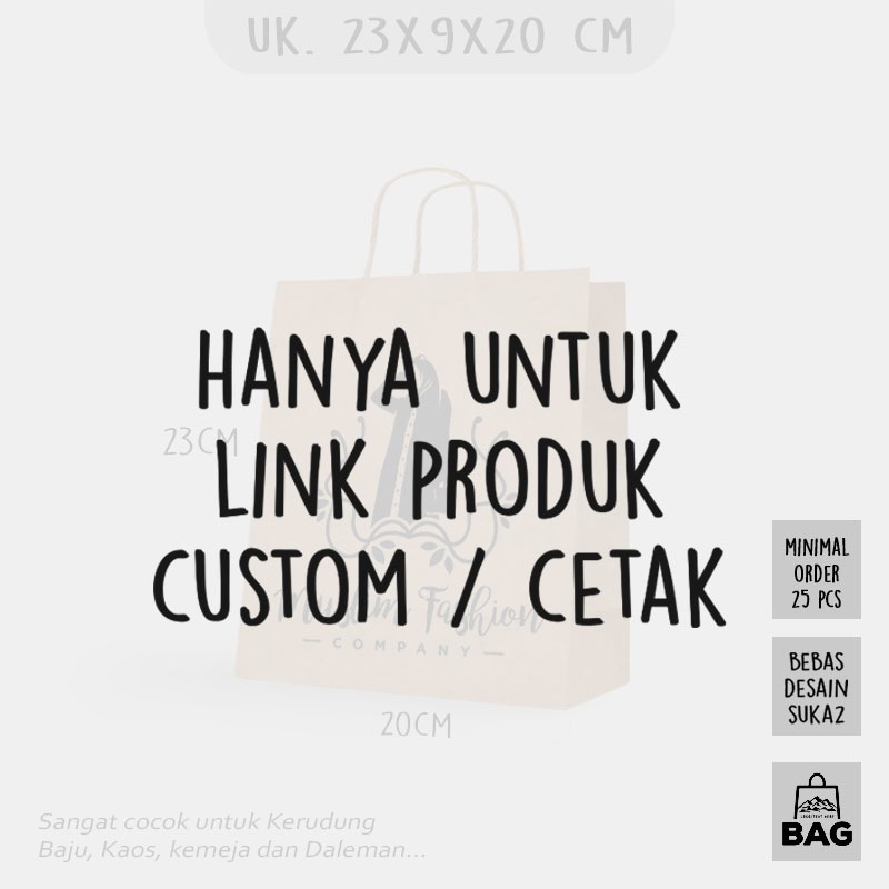 

(REQUES) Paper Bag Kado CUSTOM SIZE / LOGO / PapperBag Coklat Bebas Desain ALL SIZE (reques) Paperbag Polos Coklat Bebas Reques