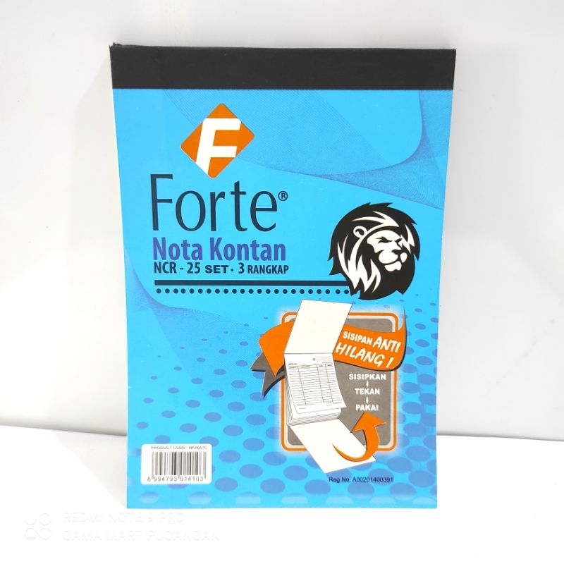 

Forte nota kontan 25 set 3 rangkap