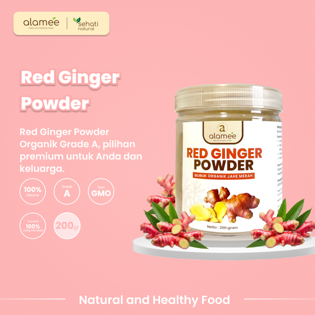 

ALAMEE Red Ginger Powder Premium Minuman Jahe Merah Bubuk Tanpa Campuran Sehat Serbuk Minuman 200gr