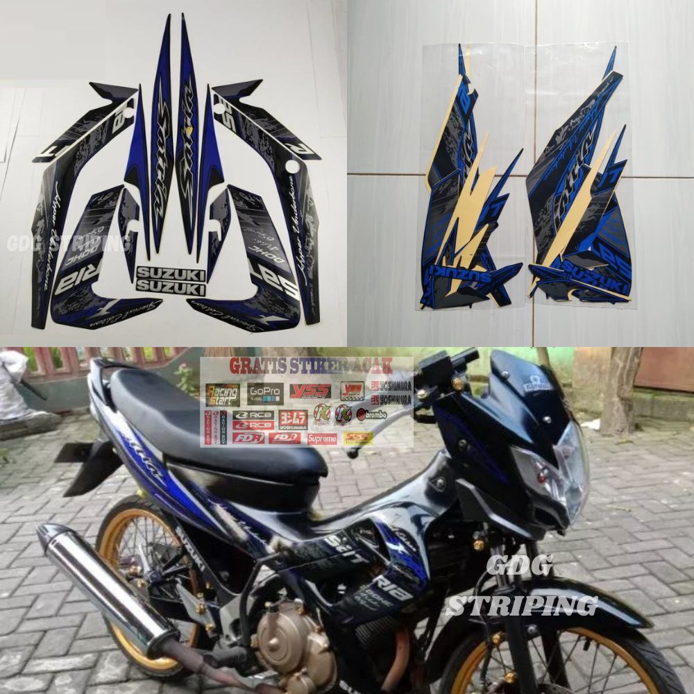 Striping Stiker Suzuki Satria Fu F150 2012 2013 Barong SE Biru Murah GDG