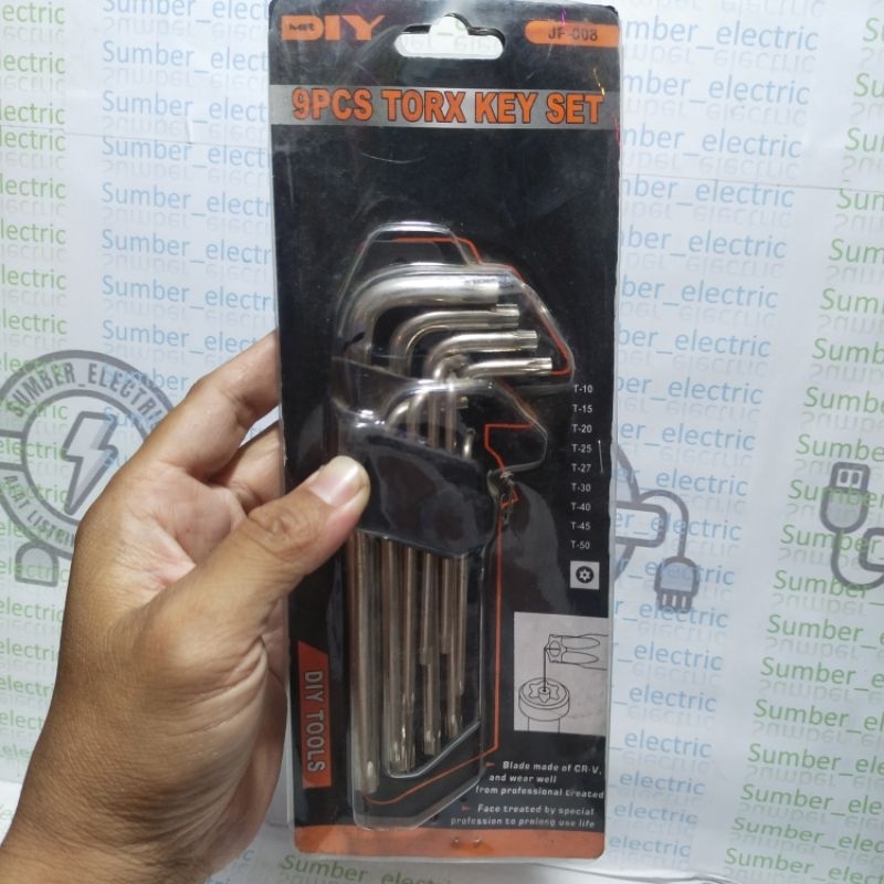 Torx key set / kunci L bintang 9pcs JF-008 by MR DIY