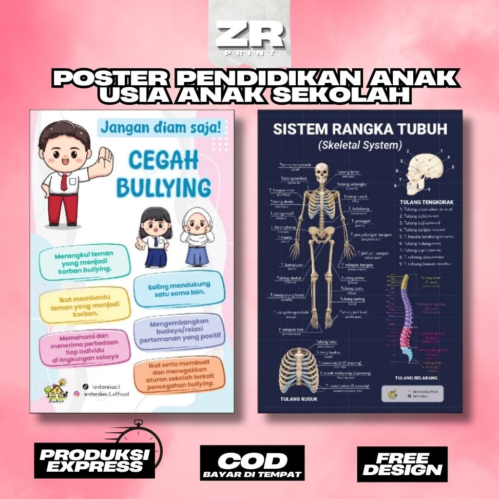

PAKET Poster Pendidikan Anak Sekolah SD SMP SMA Dekorasi Kelas READY