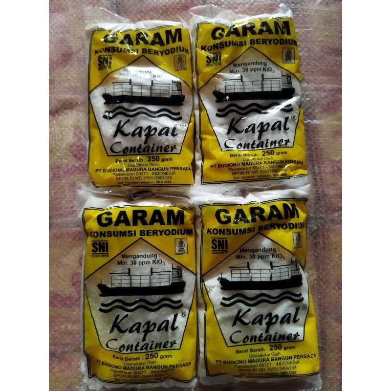 

(4pcs) garam halus beryodium cap kapal contener 250g