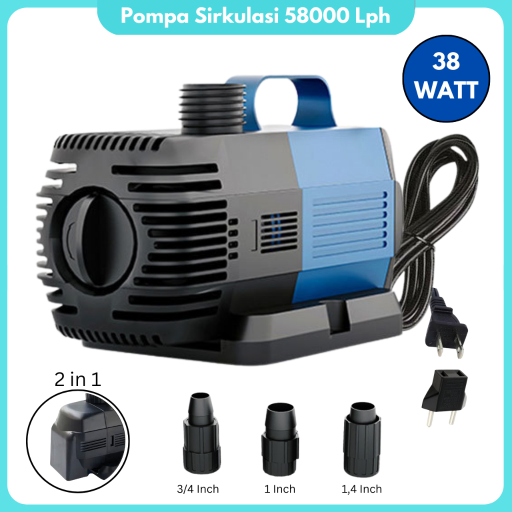 SOBO 5800 Pompa Low Watt Pompa Mesin Kolam Aquarium Hidroponik Pompa Air Kolam 38 Watt