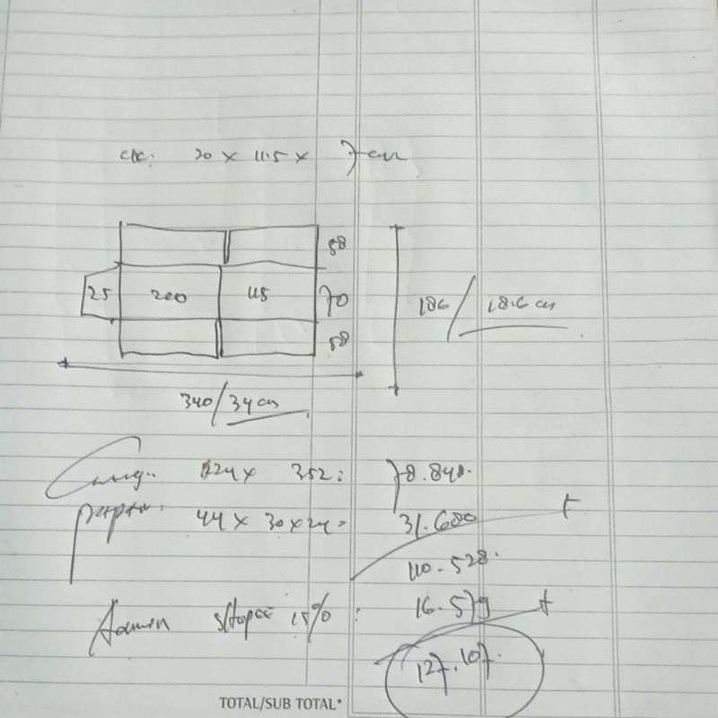 

pisaupond kardus custom uk20x11,5x7cm