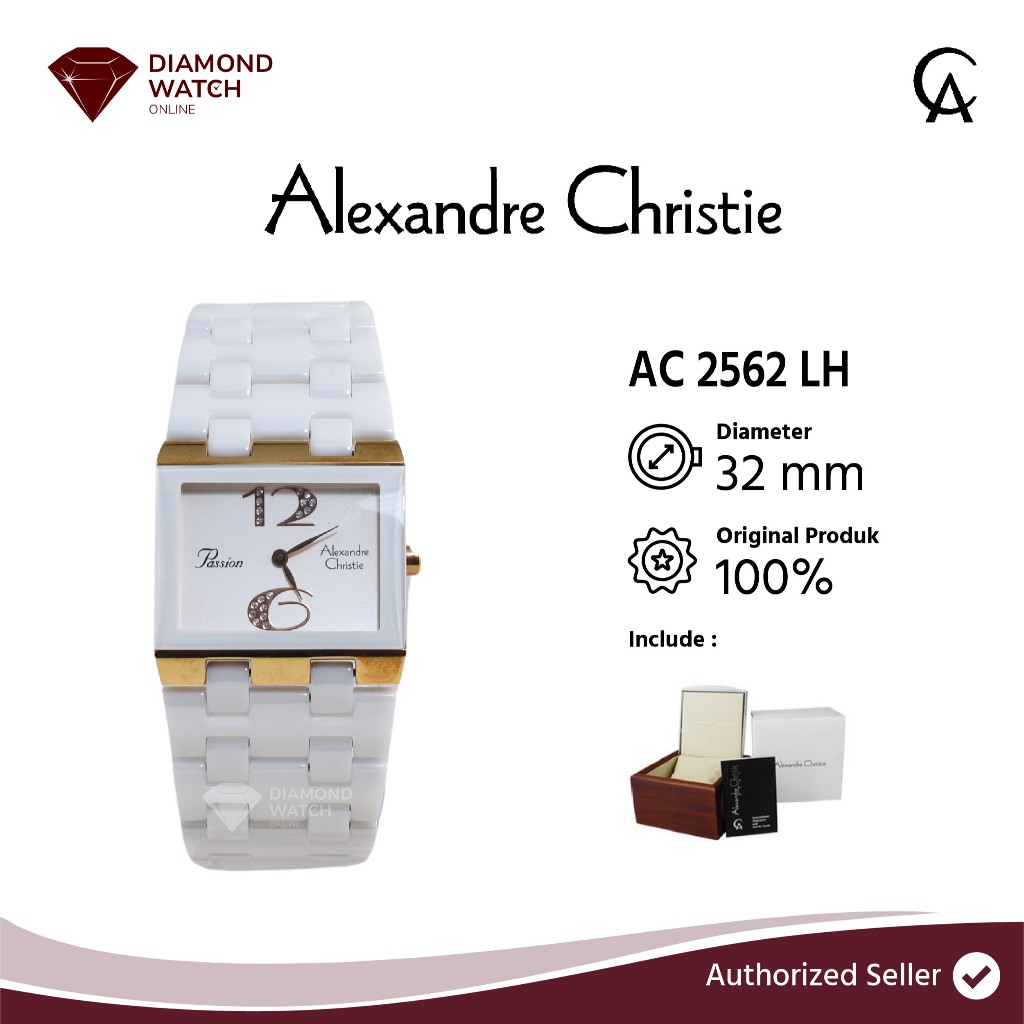 Alexandre Christie AC 2562 LH 32mm / 7mm Dial White Ceramic Strap AC 2562 LH
