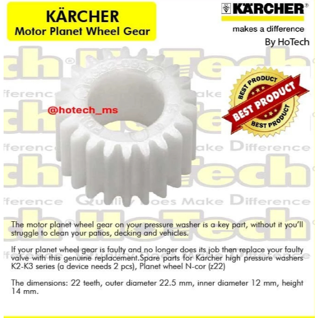 Ready  Karcher Motor Planet Wheel Gear Plastik Putih For K1 K2 K 2.350 K 2.360