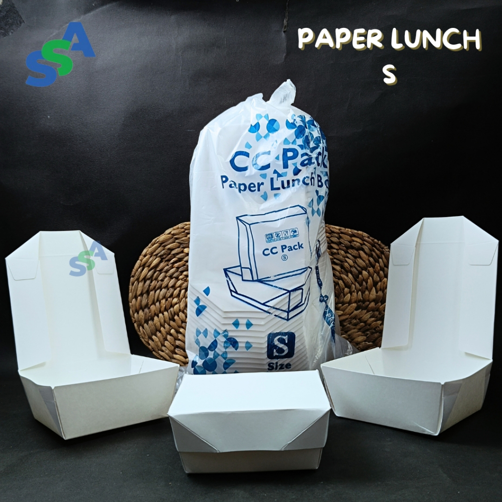 PAPER LUNCH BOX PUTIH / PAPER LUNCH BOX ISI 50 PCS