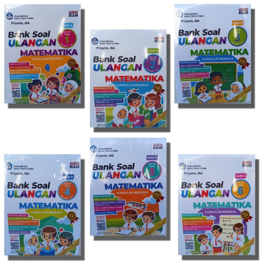 Bank Soal Ulangan Matematika Kurikulum Merdeka SD/MI Kelas 1 2 3 4 5 6 Semester 1 & 2 ORIGINAL