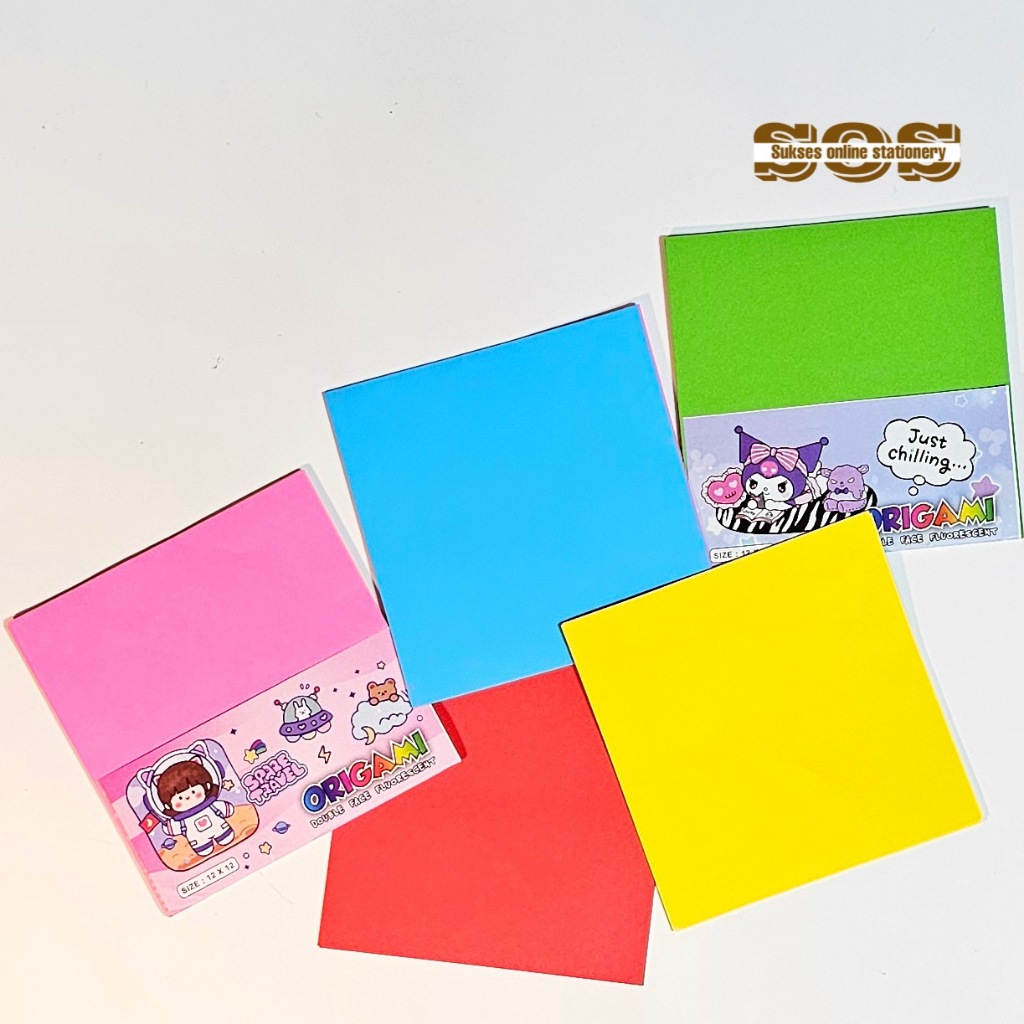 

SOS Origami 2 Muka 12x12 / Kertas Lipat / Kertas Origami/kertas memo