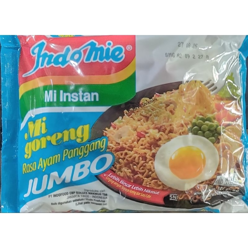 

Indomie goreng jumbo Rasa Ayam Panggang (1 dus isi 24 pcs) ed 19 NOV 25