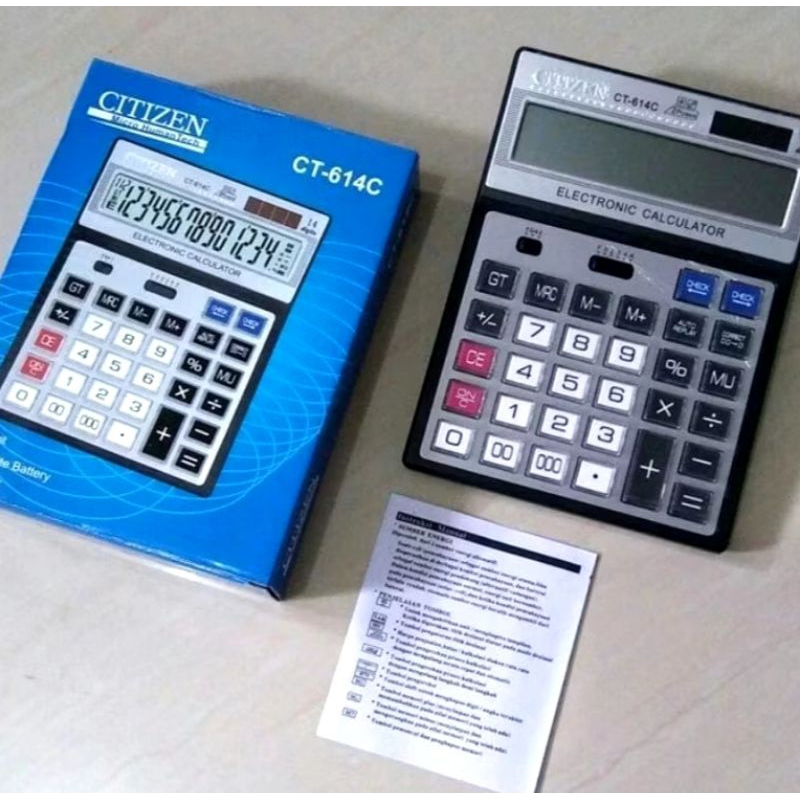 

Kalkulator citizen Ct-614C meja dagang kalkulator besar kalkulator citizen micro humantech, 14 digit, 2 power