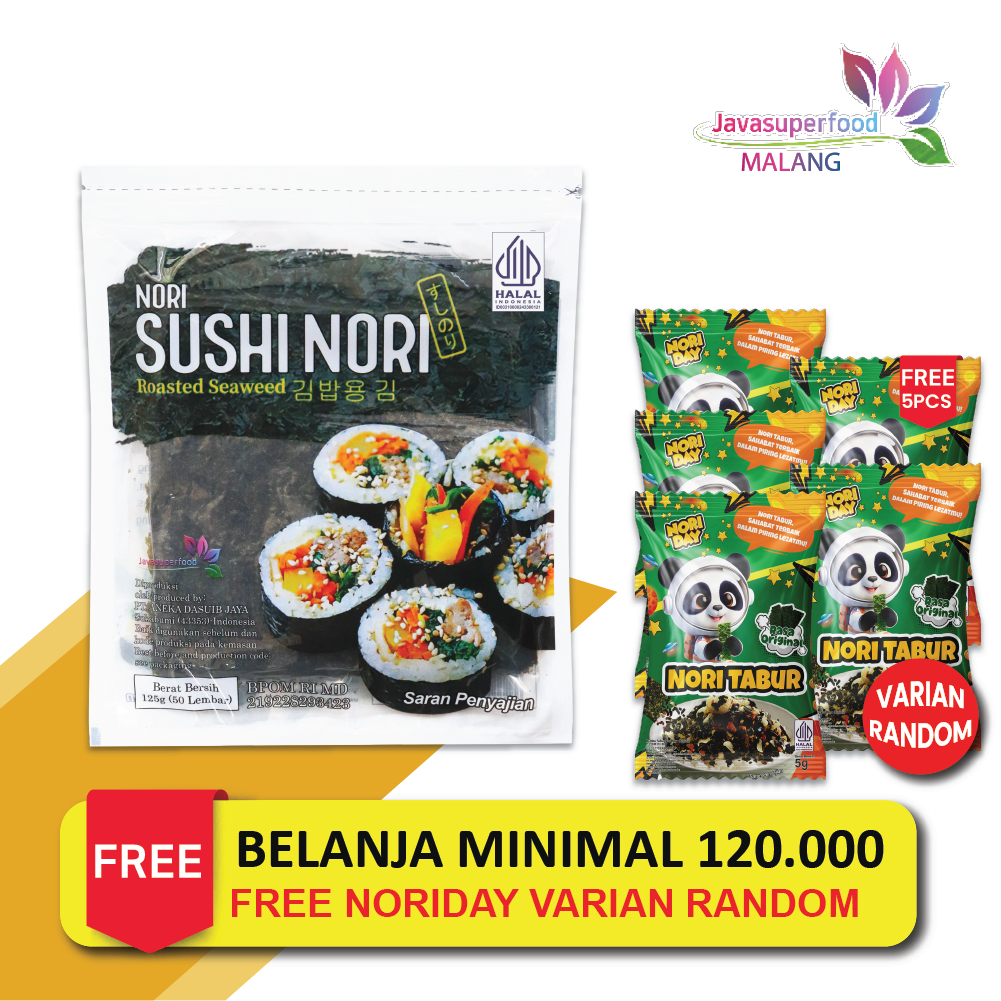 

Sushi Nori HALAL Seaweed 50 Lembar Rumput Laut Sushi Untuk Kimbab/ Gimbab