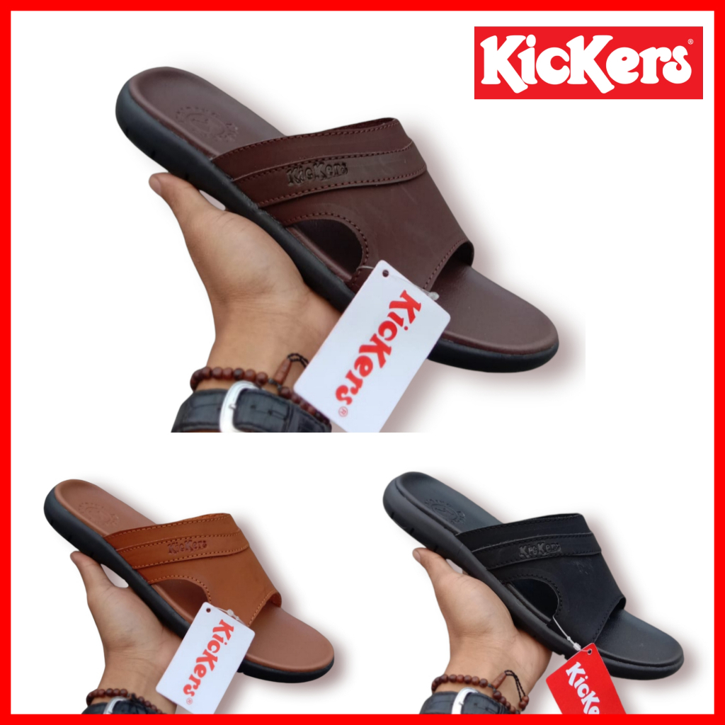 SANDAL KICKERS PRIA SLOP SLIDE KICKERS SELOP KULIT ASLI 020