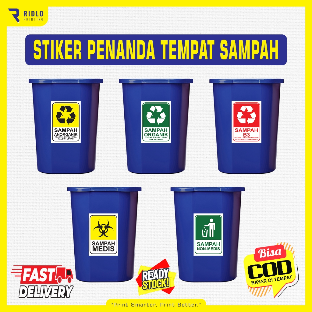 

Stiker Penanda Tempat Jenis Sampah | Stiker Sampah Organik | Stiker Sampah Anorganik | Stiker Sampah Medis Non Medis