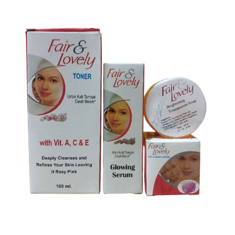 Paket 5in1 Cream Fair&Lovely Toner serum sabun bulat