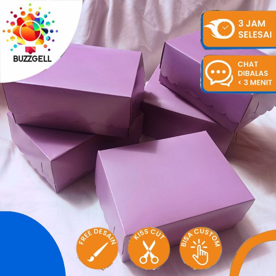 

Kotak kardus Snack Box - Dus Katering Catering - UNGU 12x16 cm