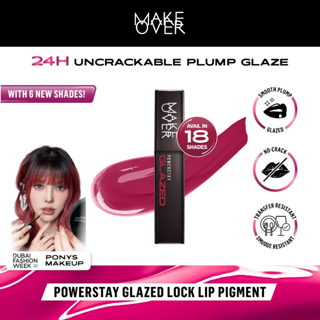MAKE OVER - POWERSTAY GLAZED LOCK LIP PIGMENT - Plump Glazed next-level lip gloss yang transferproof