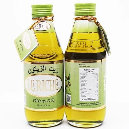 

Minyak Zaitun LE RICHE BPOM 300ml - Minyak Zaitun LeRiche Extra Virgin Olive Oil - Zaitun Murni