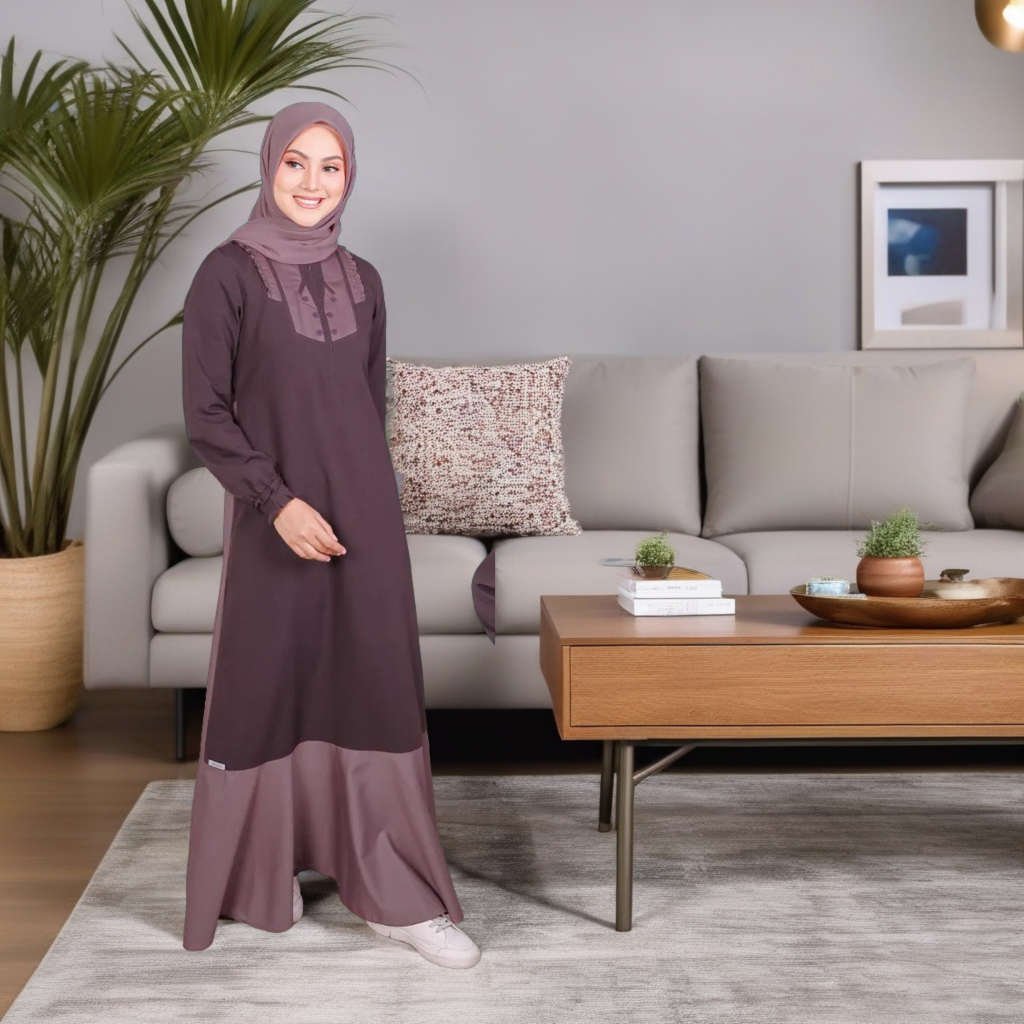 BAJU GAMIS JUMBO WANITA ETHICA AYUMI 395 VIOLET