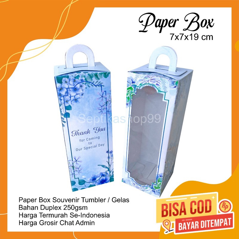 

Box Souvenir 9x9x14 Dus Paper Botol Kotak Mika Pernikahan Duplex Tenteng harga 3pcs