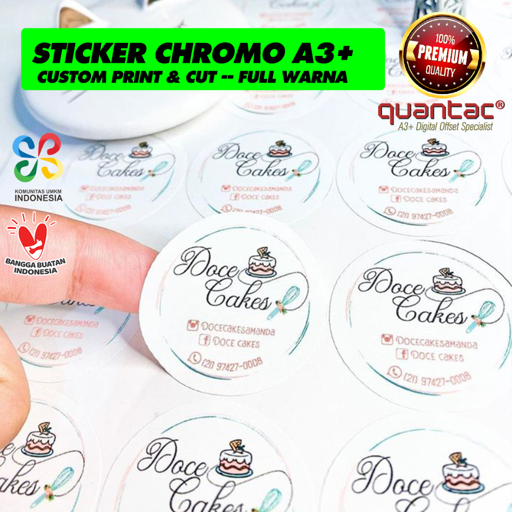 

Print Cetak Sticker Chromo Label Kemasan Fragile Makanan Minuman A3+ KISS CUT Premium Bebas Custom Gambar