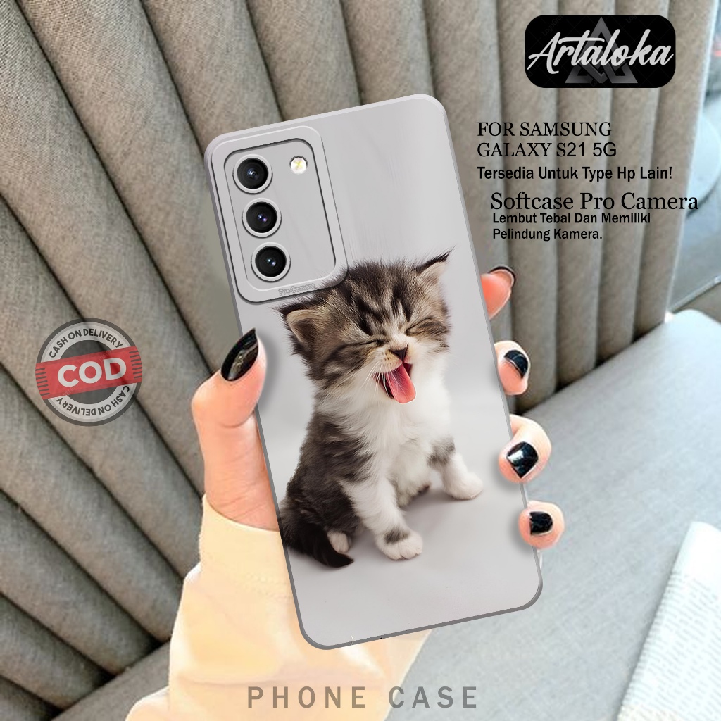 Case Hp Samsung Galaxy S21 5G Fashion Case Kucing Case Samsung Galaxy S21 5G Silikon TPU Pro Camera 