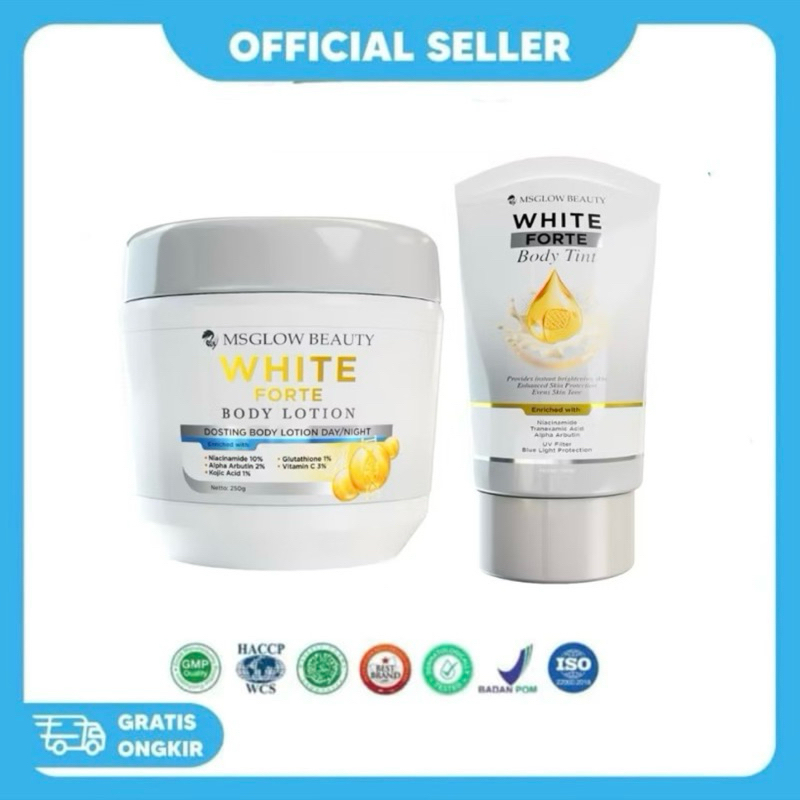 MS GLOW WHITE FORTE BODY LOTION WHITE FORTE BODY DOSTING MS GLOW WHITE FORTE BODY TINT