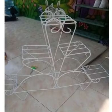 Rak pot bunga besi love 5 kotak / rak pot tanaman