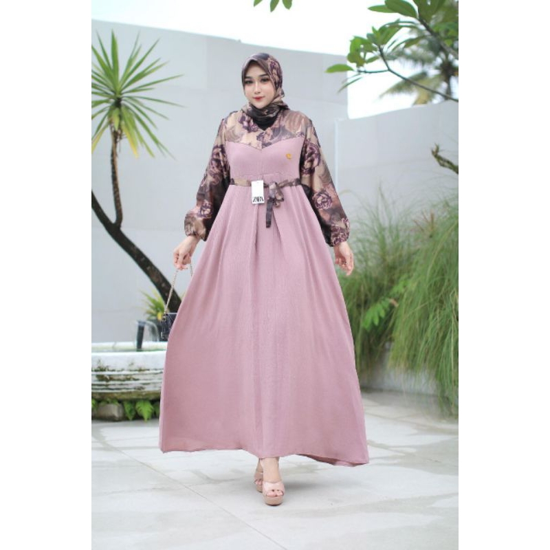 GAMIS RAUDHA SET KHIMAR - GAMIS DIOR CRINCLE