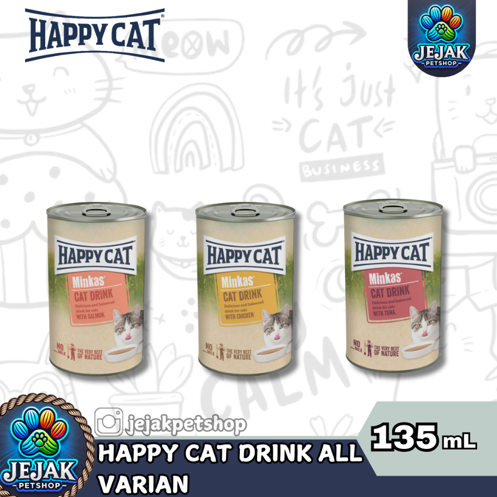 Happy Cat Drink / Minuman Kaleng untuk Kucing Happy Cat Minkas Cat Drink 135ml Wet Cat / Happy Cat D