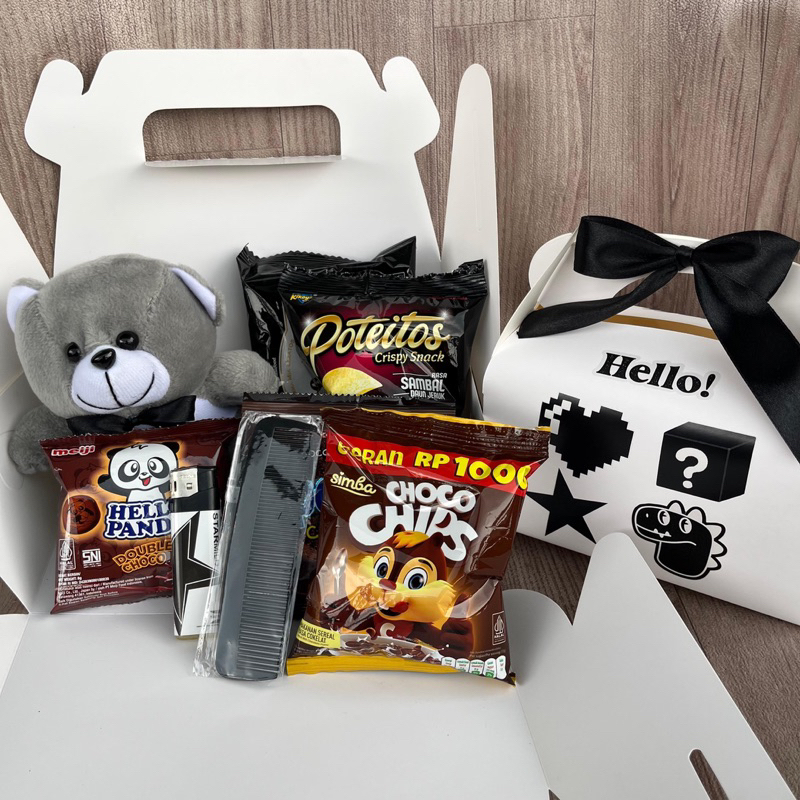 

RB (xl) HAMPERS ISI SNACK / GIFT BOX CEWEK / COWO EXCLUSIVE UNTUK KADO / HAMPERS SNACK / SEMPRO /