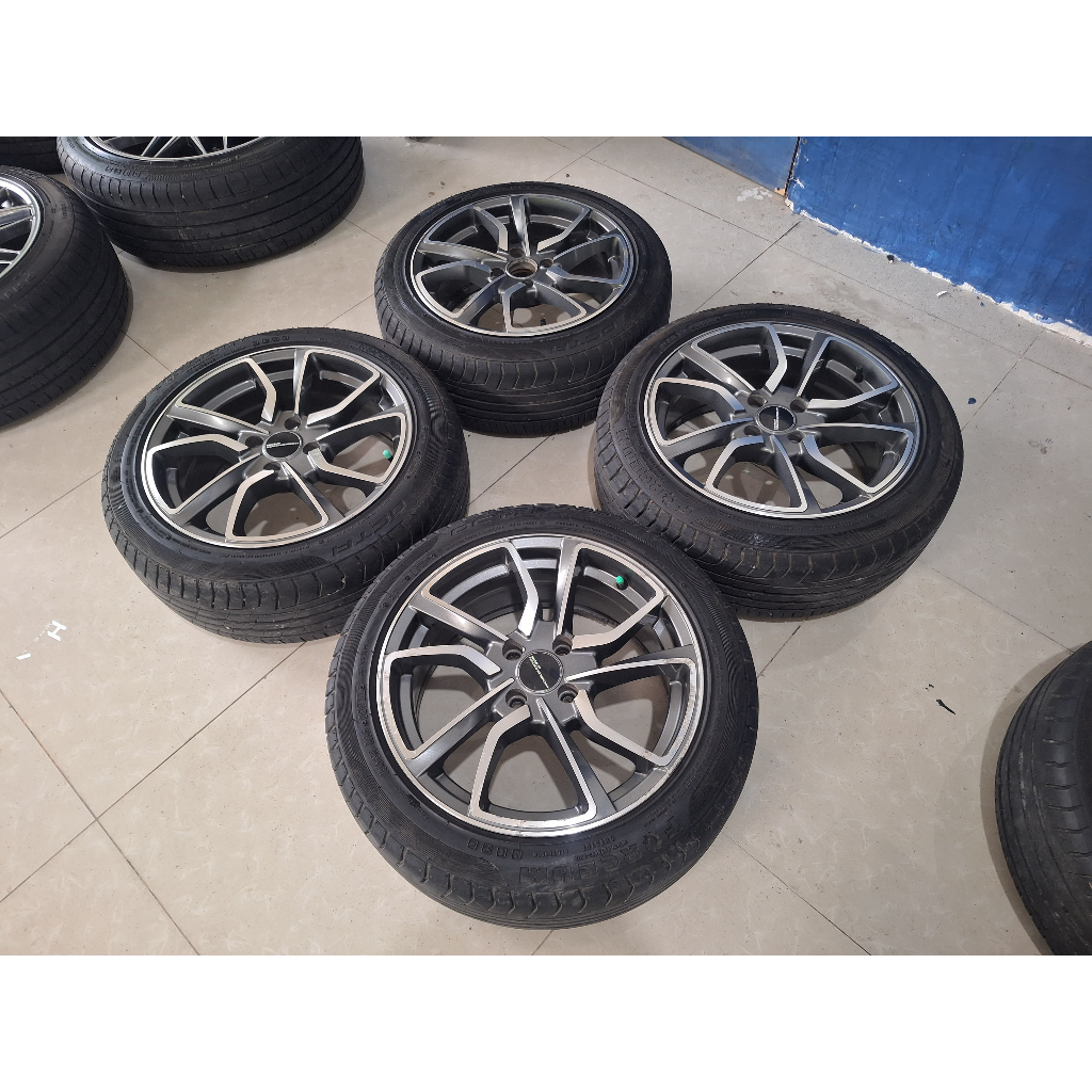 Velg Mobil Bekas Ring 16 Lubang 4 WORK EMOTION R16X7 4X100 ET40 BAN 195 50 R16