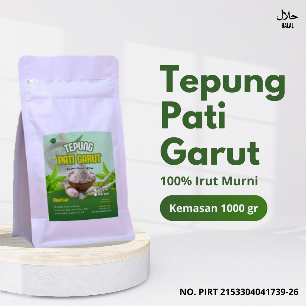 

Tepung Pati Garut Premium 1 Kg Tepung Irut Asli Pati Irut Murni Original Halal Tepung Garut Obat Maag Asam Lambung