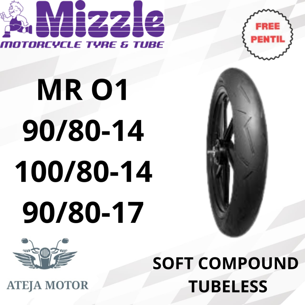 Ban Ring 14 Ban Tubeless Mizzle MR 01 90/80-14 100/80-14 Ban Tubeless Ring 14 Ban Soft Compound Ban 
