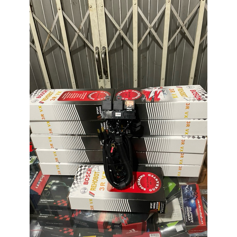 KABEL SET 3 RELAY LAMPU MOBIL AVANZA XENIA YARIS ORIGINAL BOSCH REHOBOT