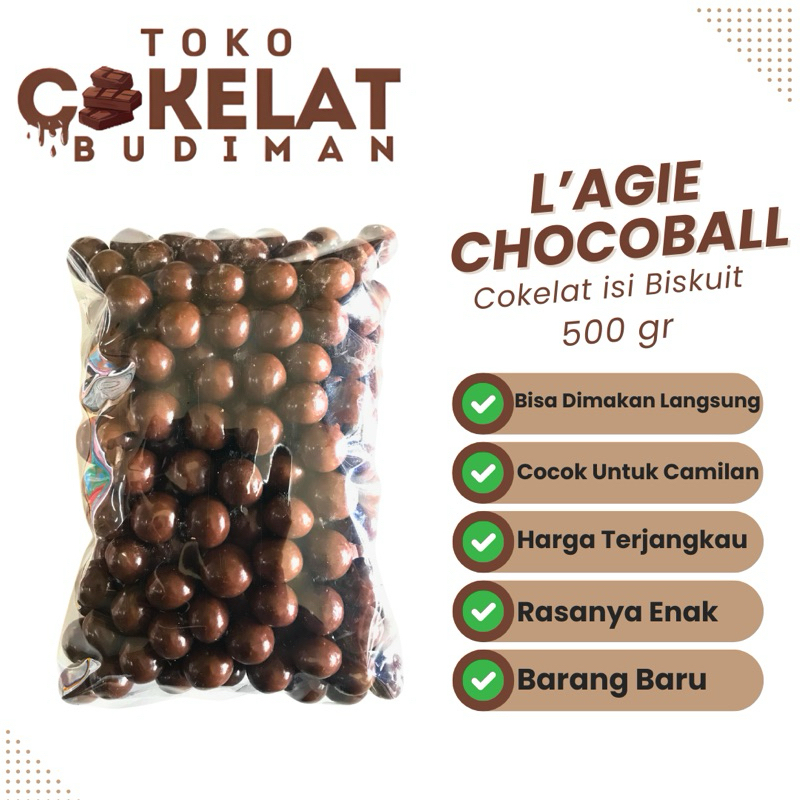 

Lagie Chocoball 500gr | Lagie Coklat isi Biskuit